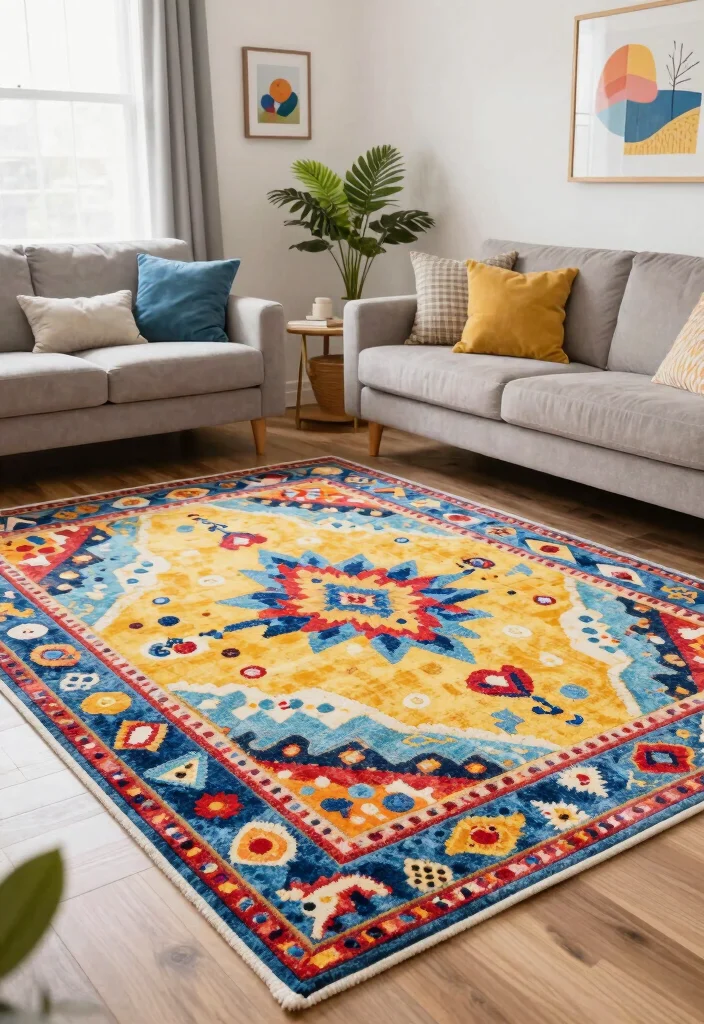 16 Double Rug Living Room Ideas Layered and Designer Approved - 14. Family-Friendly Layers 1