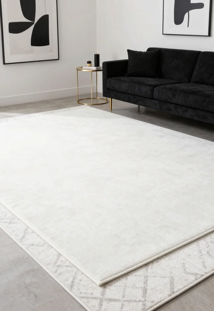 16 Double Rug Living Room Ideas Layered and Designer Approved - 4. Chic Mono-Tones 1