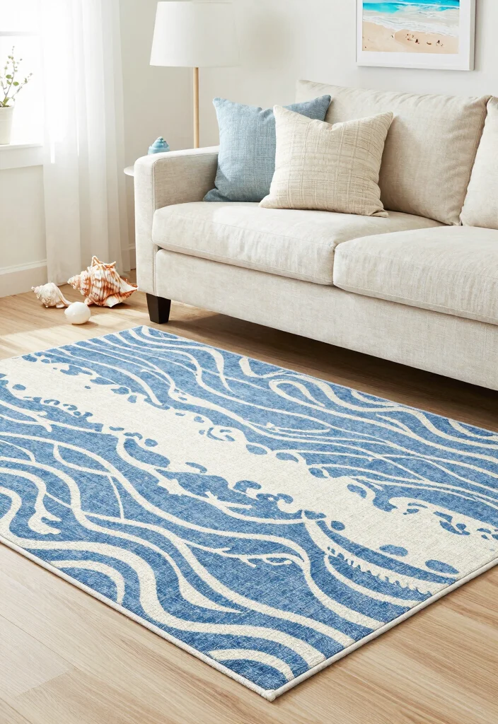 16 Double Rug Living Room Ideas Layered and Designer Approved - 6. Coastal Vibes 1