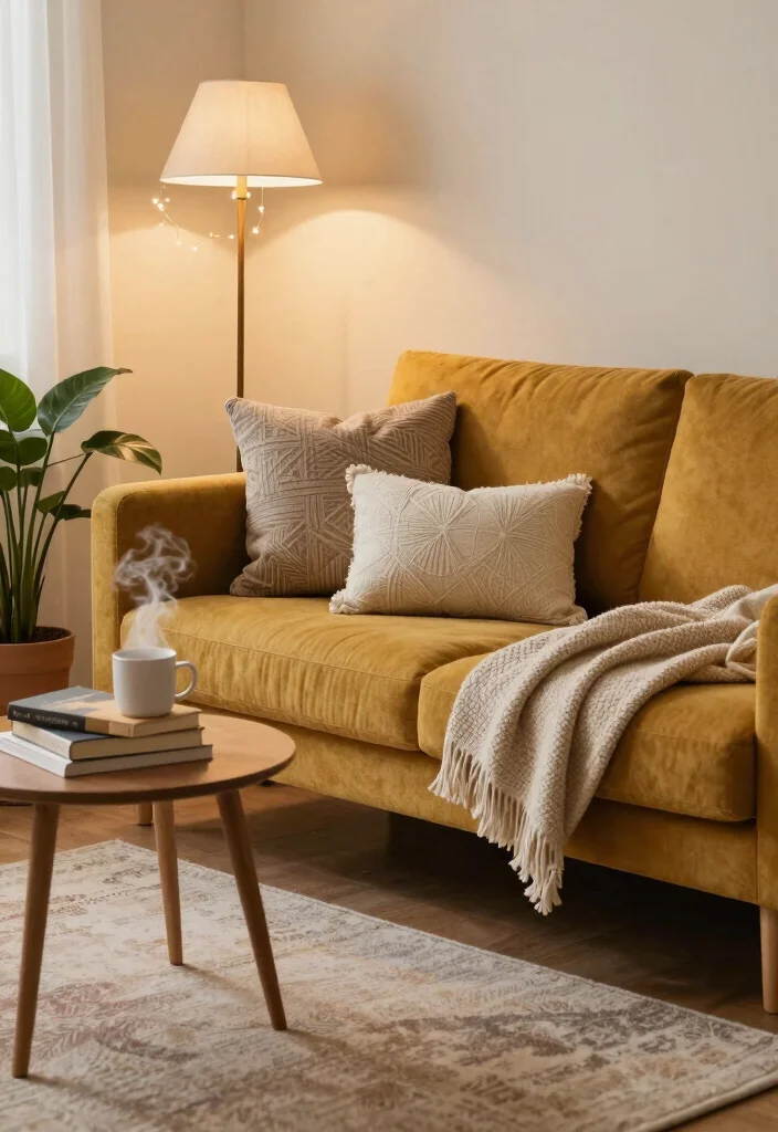 16 Mustard Sofa Living Room Ideas Trendy Warm Accents - 1. The Cozy Corner 1