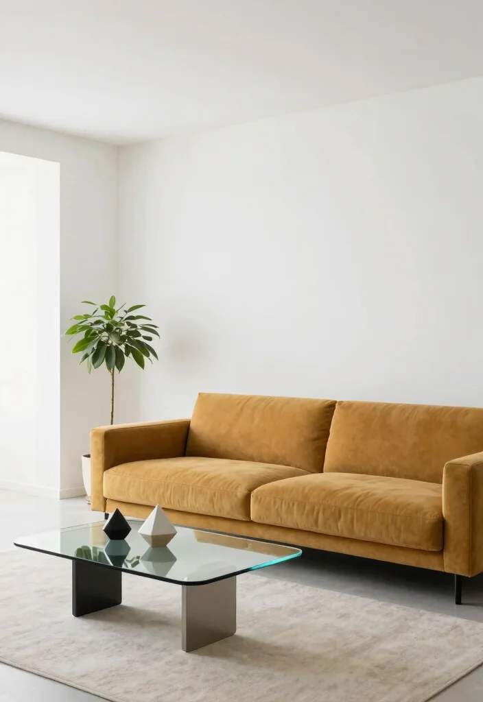 16 Mustard Sofa Living Room Ideas Trendy Warm Accents - 3. Modern Minimalist 1