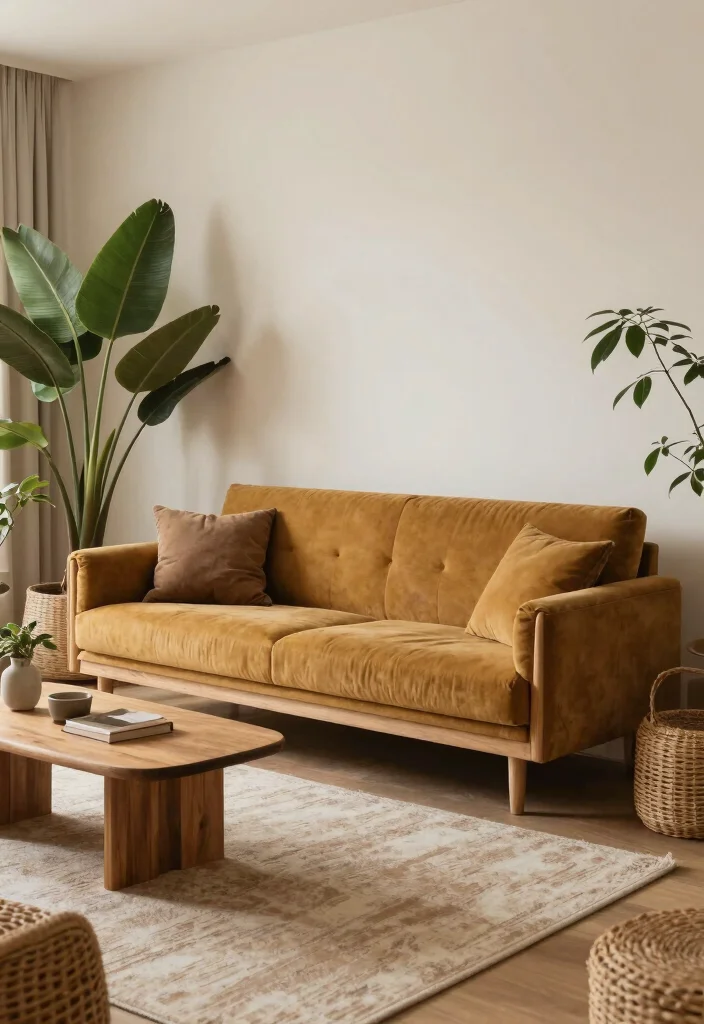 16 Mustard Sofa Living Room Ideas Trendy Warm Accents - 5. Earthy Elegance 1