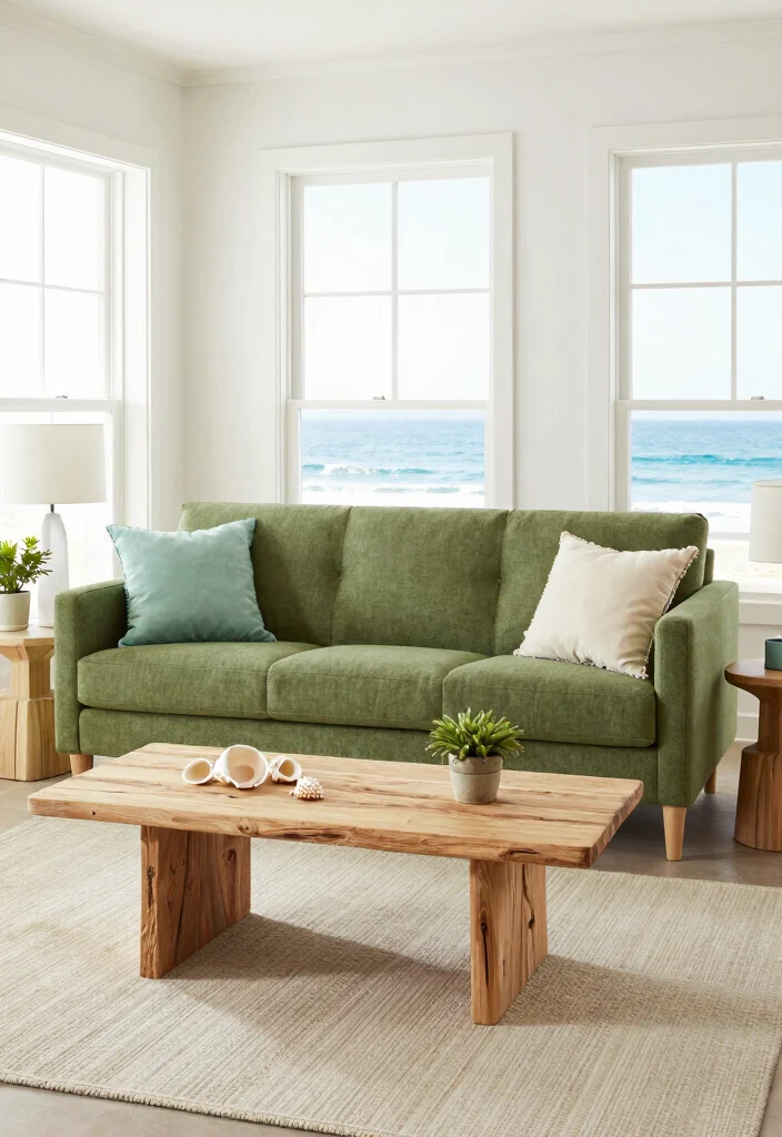 16 Olive Green Sofa Living Room Ideas Calm Earthy Elegance - 4. Coastal Cool 1