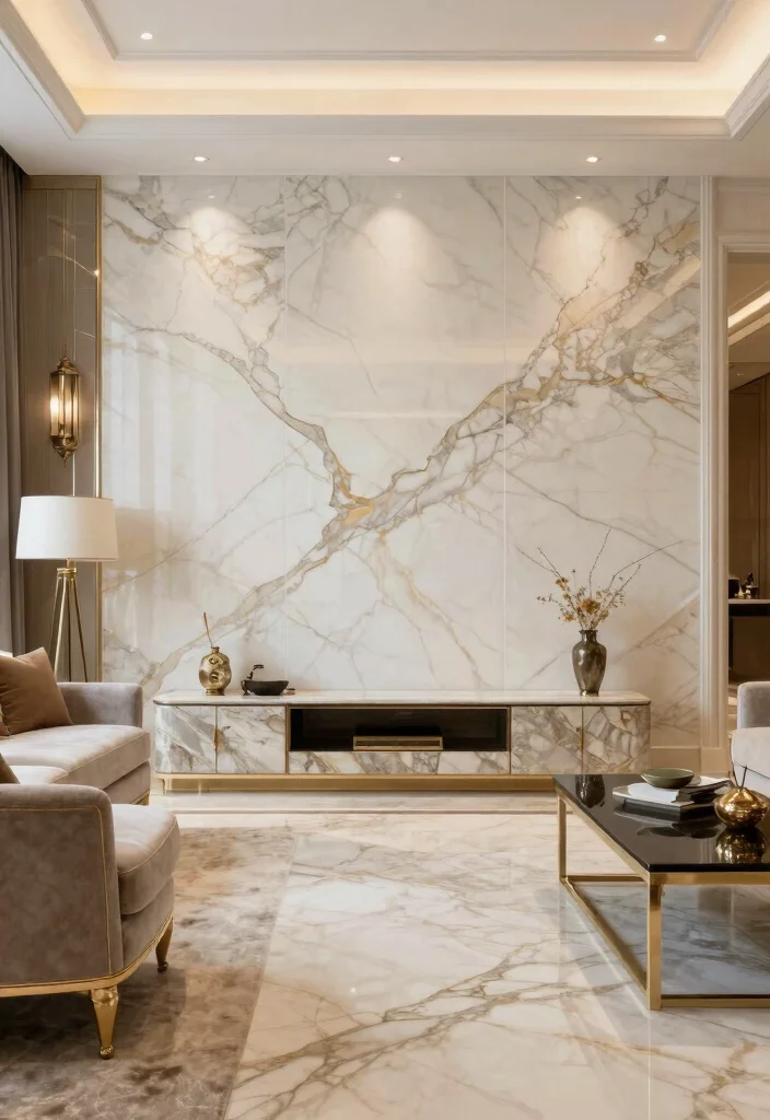 16 Wall Tiles Design for Living Room Ideas Stylish and Durable - 13. Luxurious Onyx Tiles for a Glamorous Finish 1