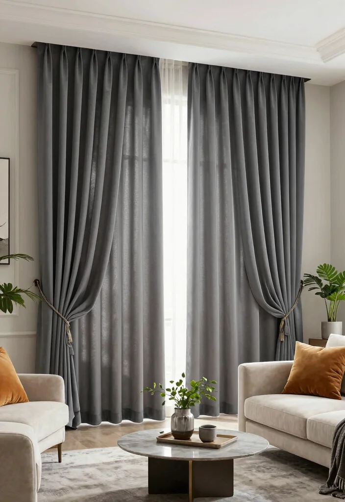 17 Dark Grey Curtains Living Room Ideas Modern and Sophisticated - 1. Floor-to-Ceiling Elegance 1