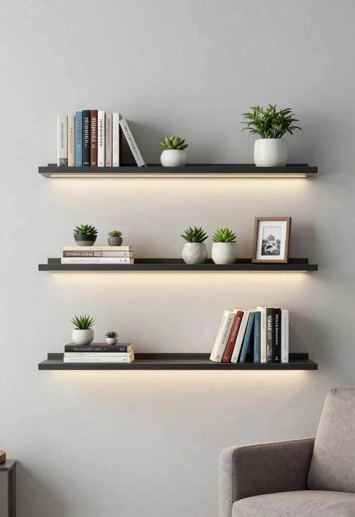 17 Living Room Wall Storage Ideas: Smart Space Saving Designs - 1. Floating Wall Shelves: Minimalist Charm 1