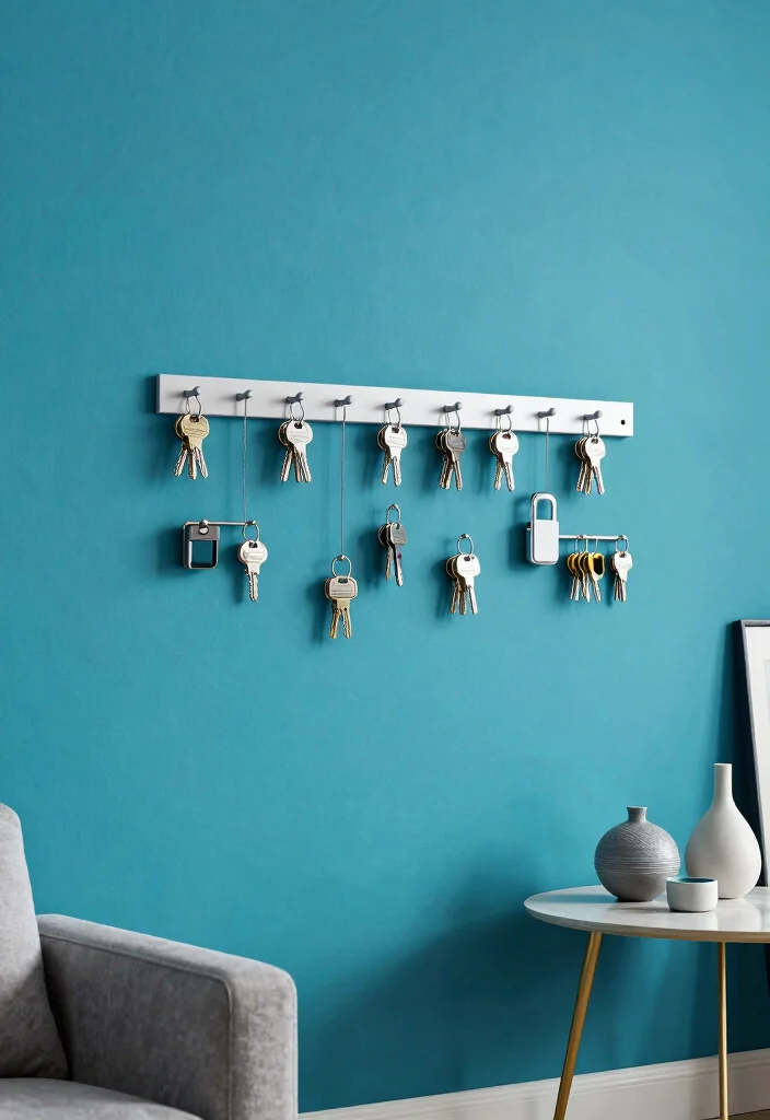 17 Living Room Wall Storage Ideas: Smart Space Saving Designs - 12. Magnetic Strips: Clever Storage for Small Items 1