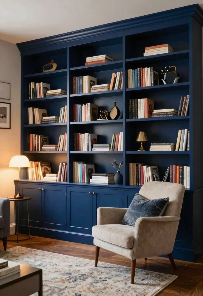 17 Living Room Wall Storage Ideas: Smart Space Saving Designs - 2. Built-In Bookcases: A Personalized Library 1