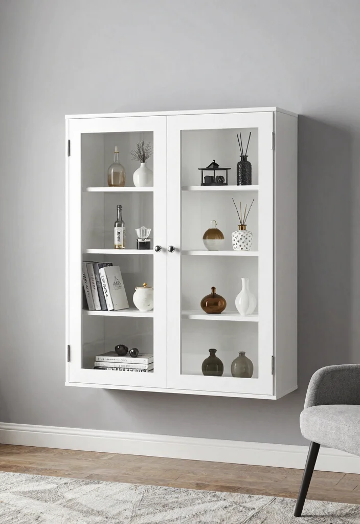 17 Living Room Wall Storage Ideas: Smart Space Saving Designs - 9. Wall-Mounted Cabinets: Chic and Functional 1