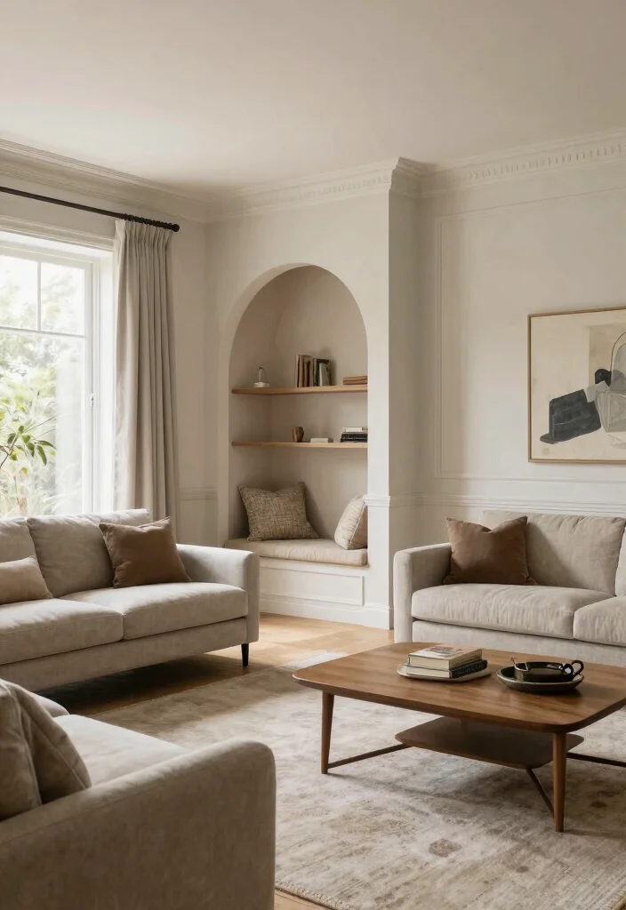 17 Molding on Walls Living Room Ideas Classic Architectural Style - 12. Utilizing Molding to Define Spaces 1