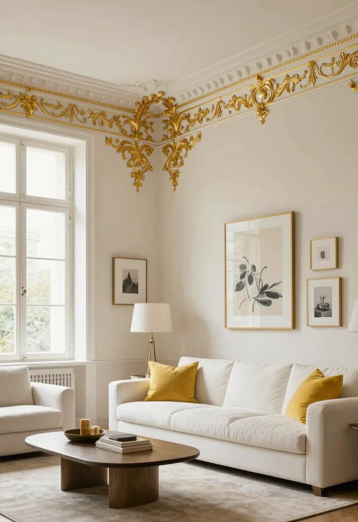 17 Molding on Walls Living Room Ideas Classic Architectural Style - 9. Decorative Friezes for Unique Appeal 1