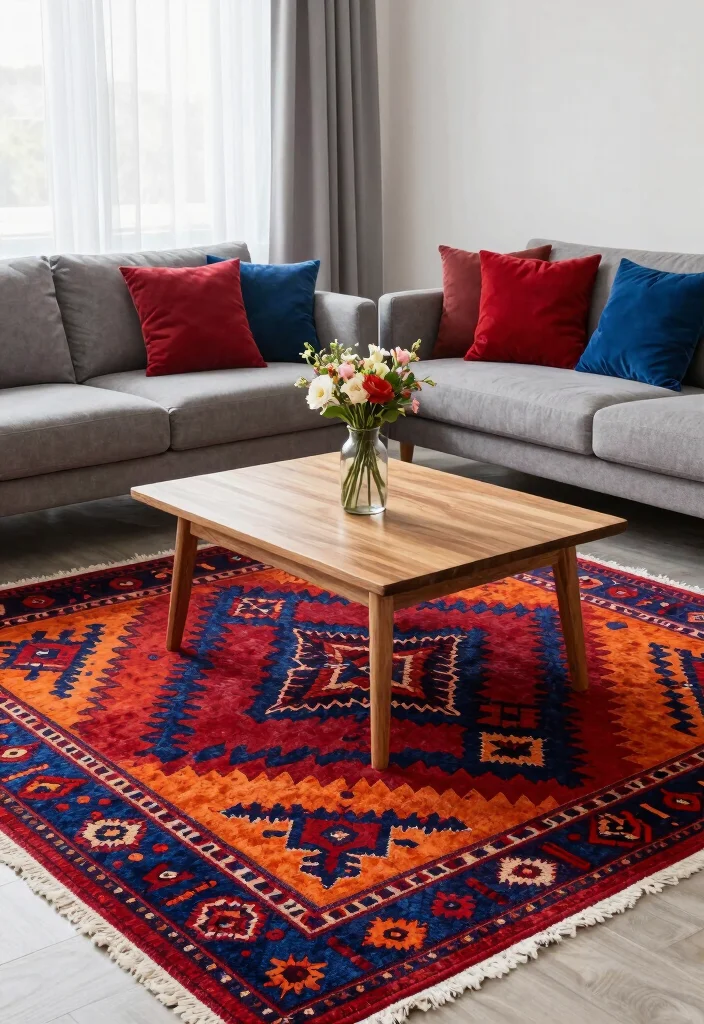 17 Turkish Rug Living Room Ideas Rich Pattern and Character - 1. Embrace Bold Patterns 1