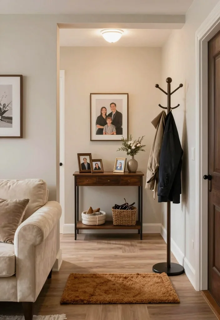 17 Velvet Couch Living Room Ideas Luxe and Inviting - 17. Create a Warm Welcome with Entryway Decor 1