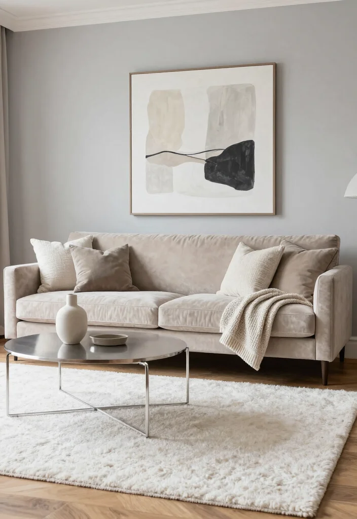 17 Velvet Couch Living Room Ideas Luxe and Inviting - 2. Minimalist Elegance with Neutral Velvet 1