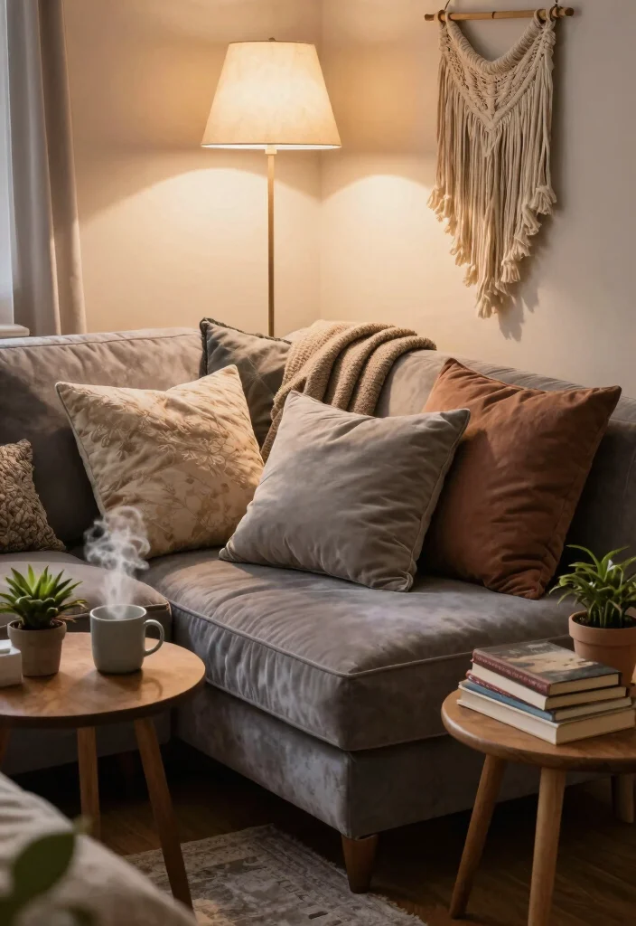 17 Velvet Couch Living Room Ideas Luxe and Inviting - 3. Cozy Corner Nooks 1