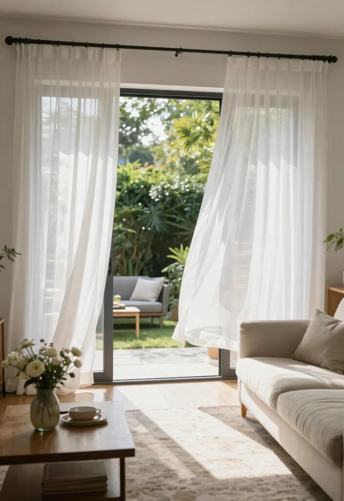 17 White Sheer Curtains Living Room Ideas for a Bright Minimal Style - 10. Outdoor Connection 1