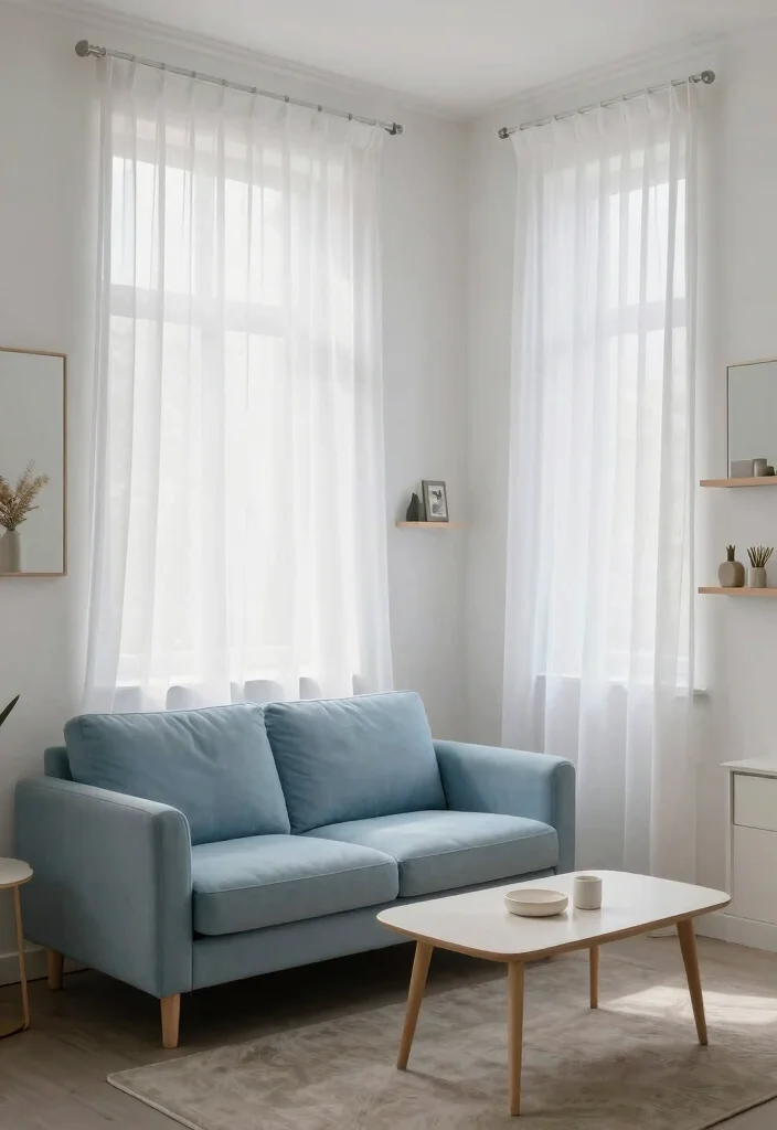 17 White Sheer Curtains Living Room Ideas for a Bright Minimal Style - 12. Brightening Small Spaces 1