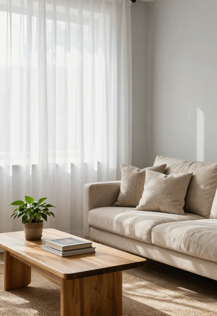 17 White Sheer Curtains Living Room Ideas for a Bright Minimal Style - 2. Layering Textures 1