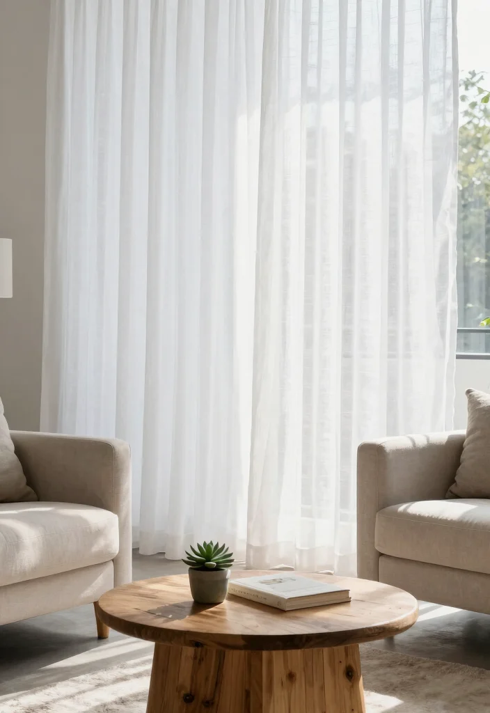17 White Sheer Curtains Living Room Ideas for a Bright Minimal Style - 6. Eco-Friendly Fabrics 1