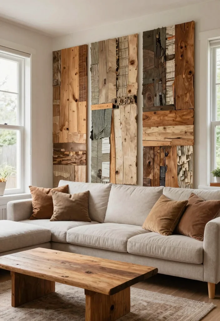 18 3D Wall Panels Living Room Ideas Modern Texture Focus - 10. Recycled Materials for Eco-Friendliness 1