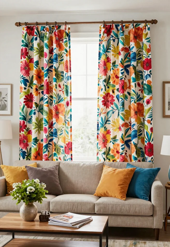 18 Best Curtains for Living Room Ideas That Elevate Any Space - 11. Patterned Curtains 1