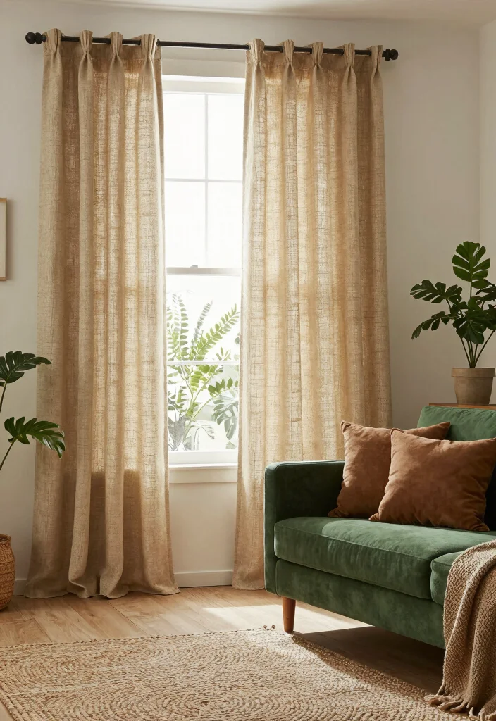 18 Best Curtains for Living Room Ideas That Elevate Any Space - 5. Hemp Curtains 1