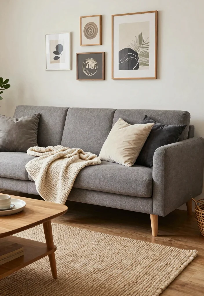18 Gray Sofa Living Room Color Scheme Ideas Easy to Style - 18. Combining Textures for Visual Interest 1
