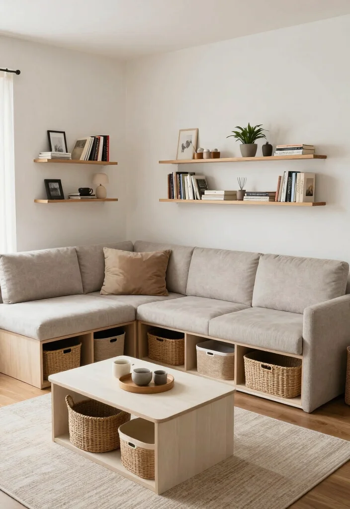 18 L Shaped Couch Living Room Ideas Perfect for Any Layout - 11. Smart Storage Solutions 1