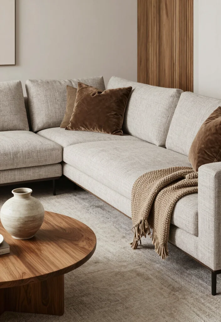 18 L Shaped Couch Living Room Ideas Perfect for Any Layout - 13. Textural Contrast 1
