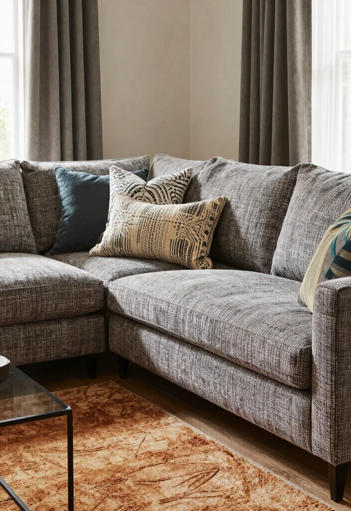 18 L Shaped Couch Living Room Ideas Perfect for Any Layout - 17. Trendy Textiles 1