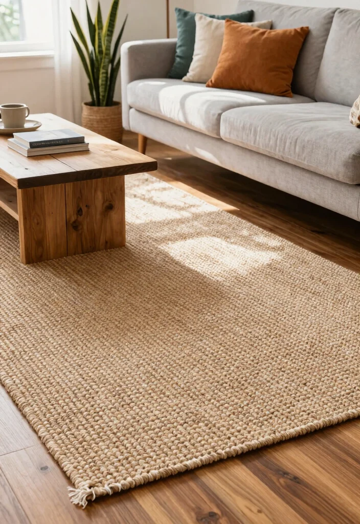 18 Rug in Living Room Ideas That Tie the Space Together - 1. Embrace Natural Fibers 1