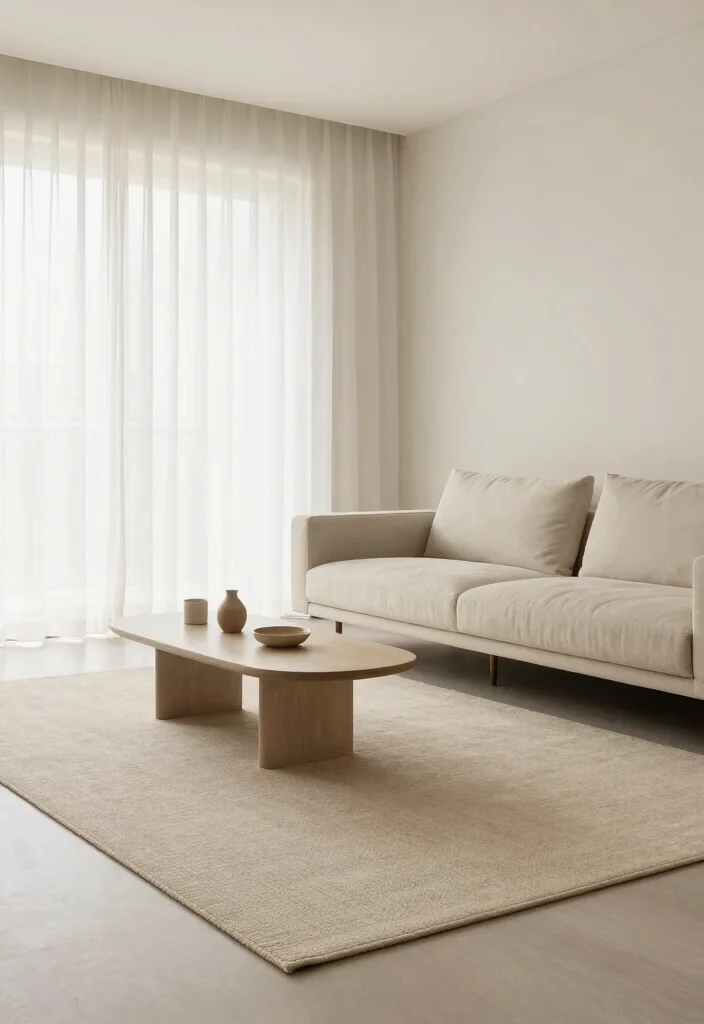 18 Rug in Living Room Ideas That Tie the Space Together - 10. Minimalist Designs 1