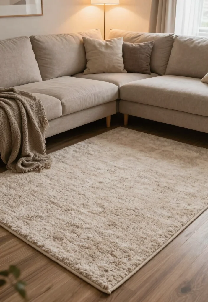 18 Rug in Living Room Ideas That Tie the Space Together - 12. Textured Rugs 1