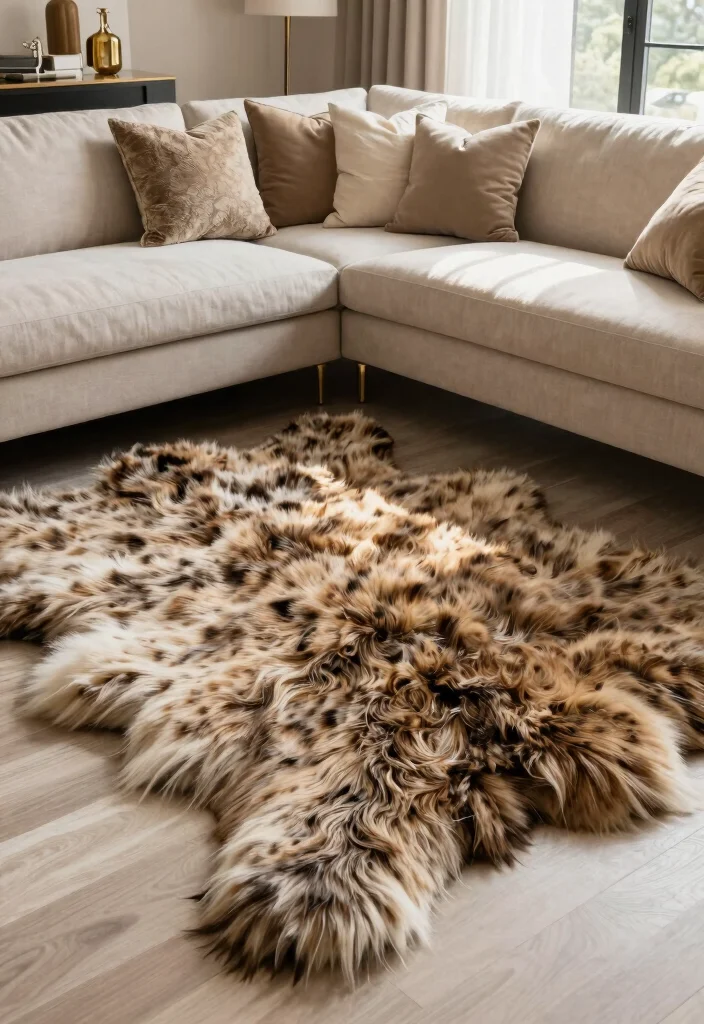 18 Rug in Living Room Ideas That Tie the Space Together - 13. Eco-Friendly Faux Rugs 1