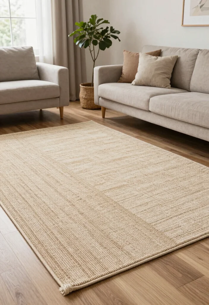 18 Rug in Living Room Ideas That Tie the Space Together - 18. Efficiently Sourced Rugs 1