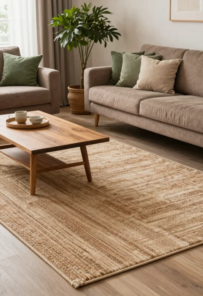 18 Rug in Living Room Ideas That Tie the Space Together - 4. Earthy Tones and Textures 1