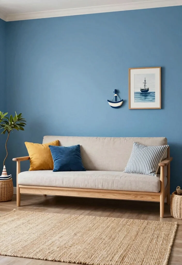 18 Wall Colour Ideas for Living Room Fresh Modern Palettes - 11. Ocean Blue 1
