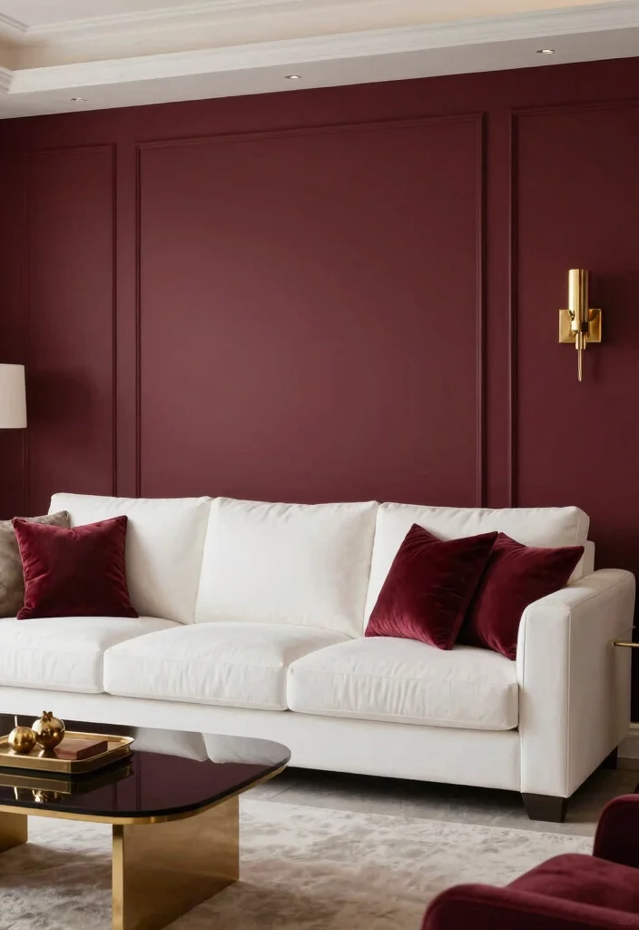18 Wall Colour Ideas for Living Room Fresh Modern Palettes - 13. Rich Burgundy 1