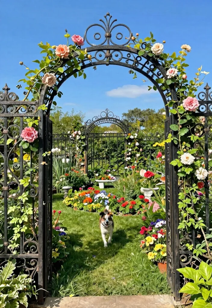 12 Dog Fence Ideas That Keep Pets Safe Without Blocking the View - 2. Decorative Metal Fencing 1