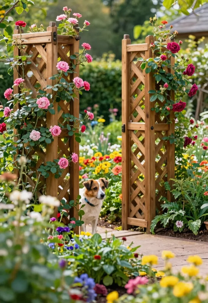 12 Dog Fence Ideas That Keep Pets Safe Without Blocking the View - 3. Wooden Lattice Panels 1
