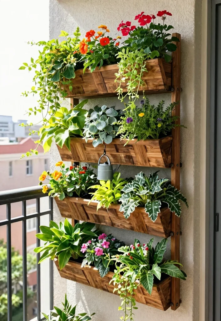 12 Fairy Garden Container Ideas That Fit on Small Balconies and Patios - 8. Vertical Garden Planters 1