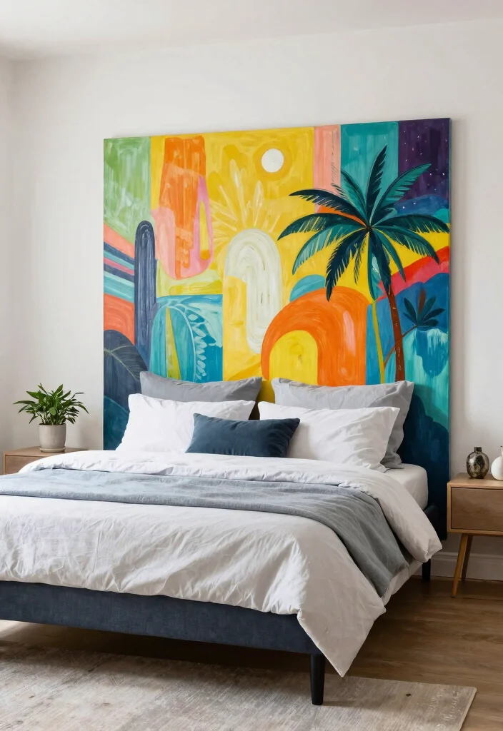 12 Farmhouse Bed Frame Ideas on a Budget That Look Expensive - 12. Large Scale Art Bed Frame 1