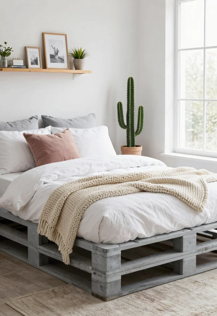 12 Farmhouse Bed Frame Ideas on a Budget That Look Expensive - 2. Pallet Bed Frame 1