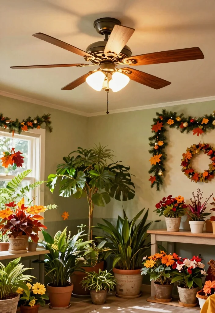 12 Flush Mount Ceiling Fan Ideas for Low Ceilings That Need Airflow - 12. Seasonal Decor Adaptations 1
