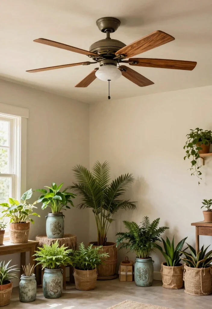 12 Flush Mount Ceiling Fan Ideas for Low Ceilings That Need Airflow - 6. Rustic Farmhouse Feel 1