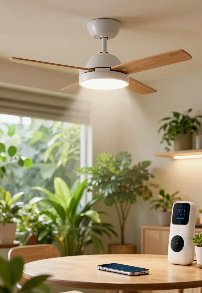 12 Flush Mount Ceiling Fan Ideas for Low Ceilings That Need Airflow - 7. Smart Technology Integration 1