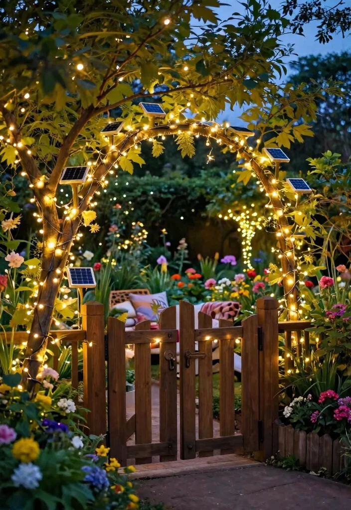 12 Gate Lights Outdoor Ideas That Stay Lit Without Hardwiring - 10. Solar Fairy Lights for a Magical Touch 1