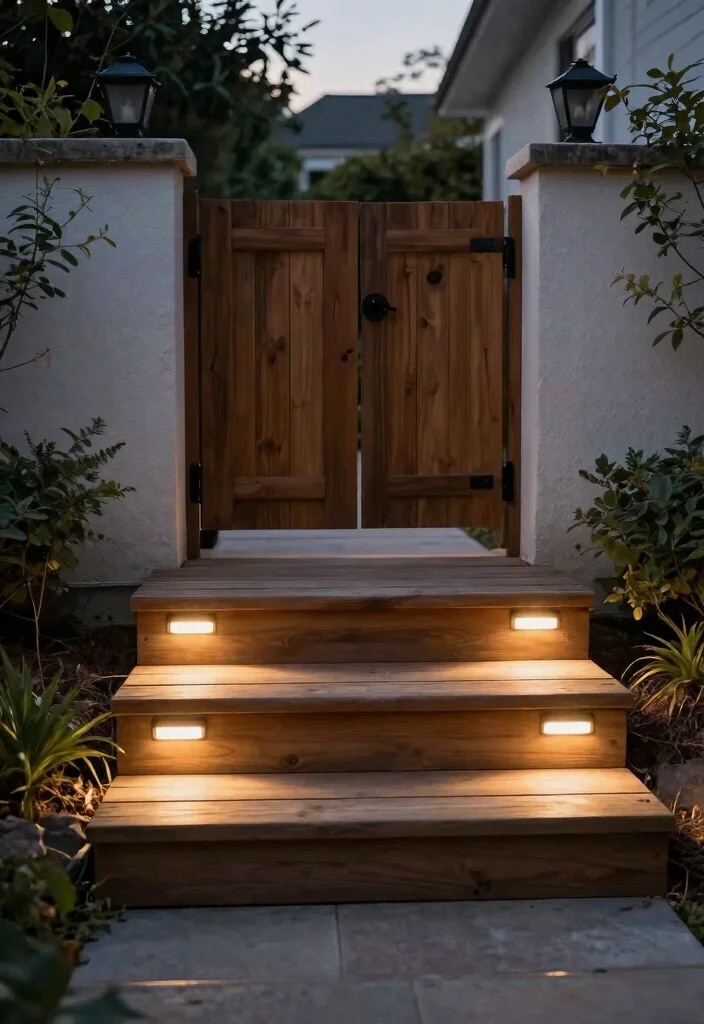 12 Gate Lights Outdoor Ideas That Stay Lit Without Hardwiring - 6. Wireless Solar Step Lights for Safety 1