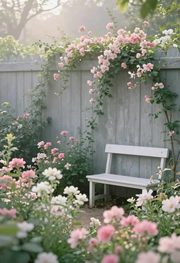 12 Grey Fence Paint Ideas That Hide Dirt and Don't Need Yearly Touch-Ups - 1. Soft Misty Grey 1