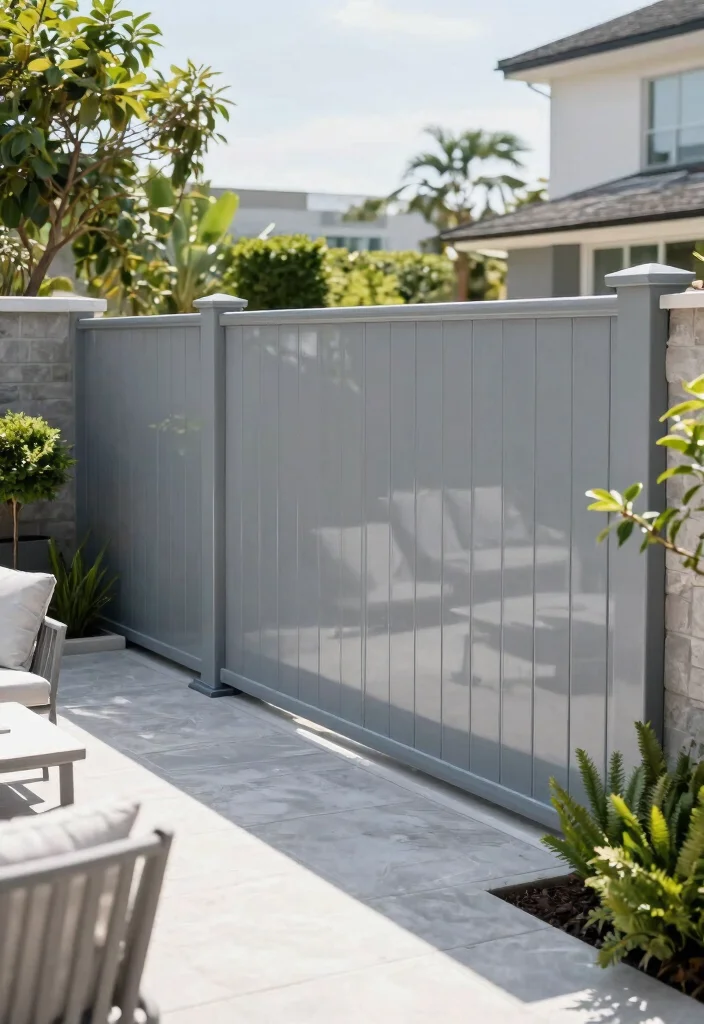 12 Grey Fence Paint Ideas That Hide Dirt and Don't Need Yearly Touch-Ups - 10. Ice Grey 1
